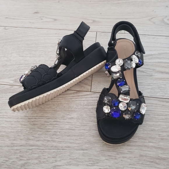 Tsumori Chisato jewel gem black platform size 6 - Picture 3 of 10